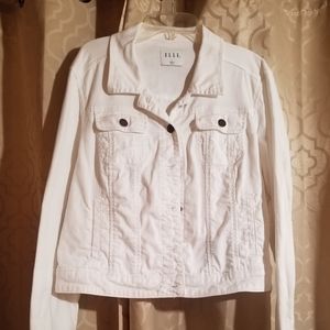 Elle white jean jacket size large